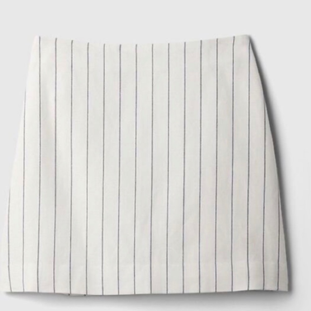 Striped linen mini skirt